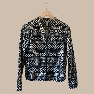 F21 Black & White Geo Jacket